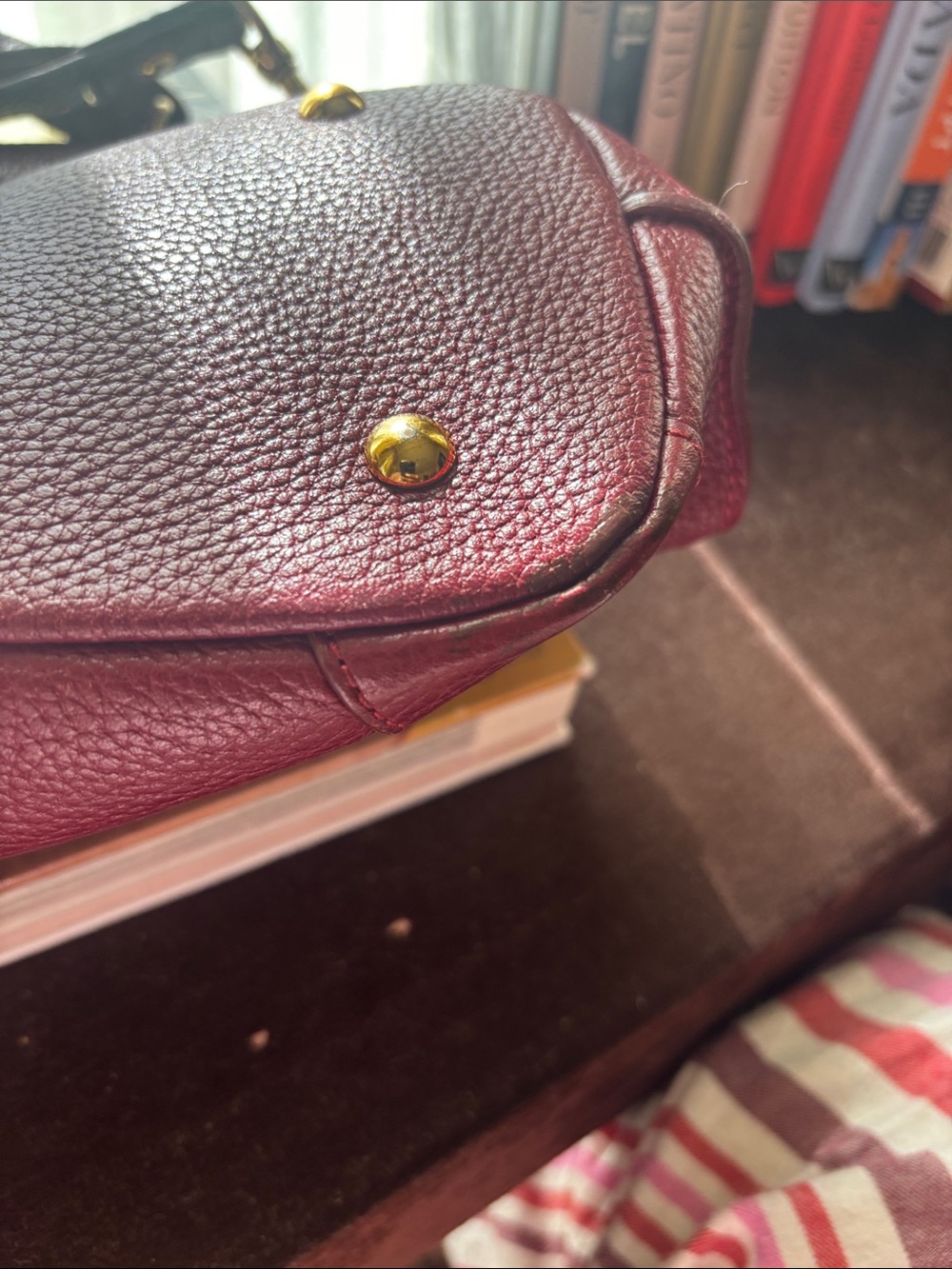 MCM Burgundy Leather Top-Handle 2-Way Bag - Picture 16 of 16